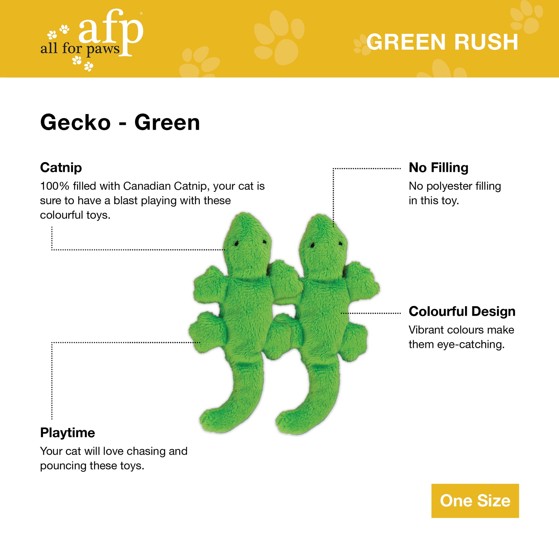 Gecko catnip toy (2 per pack) - My Pet Store