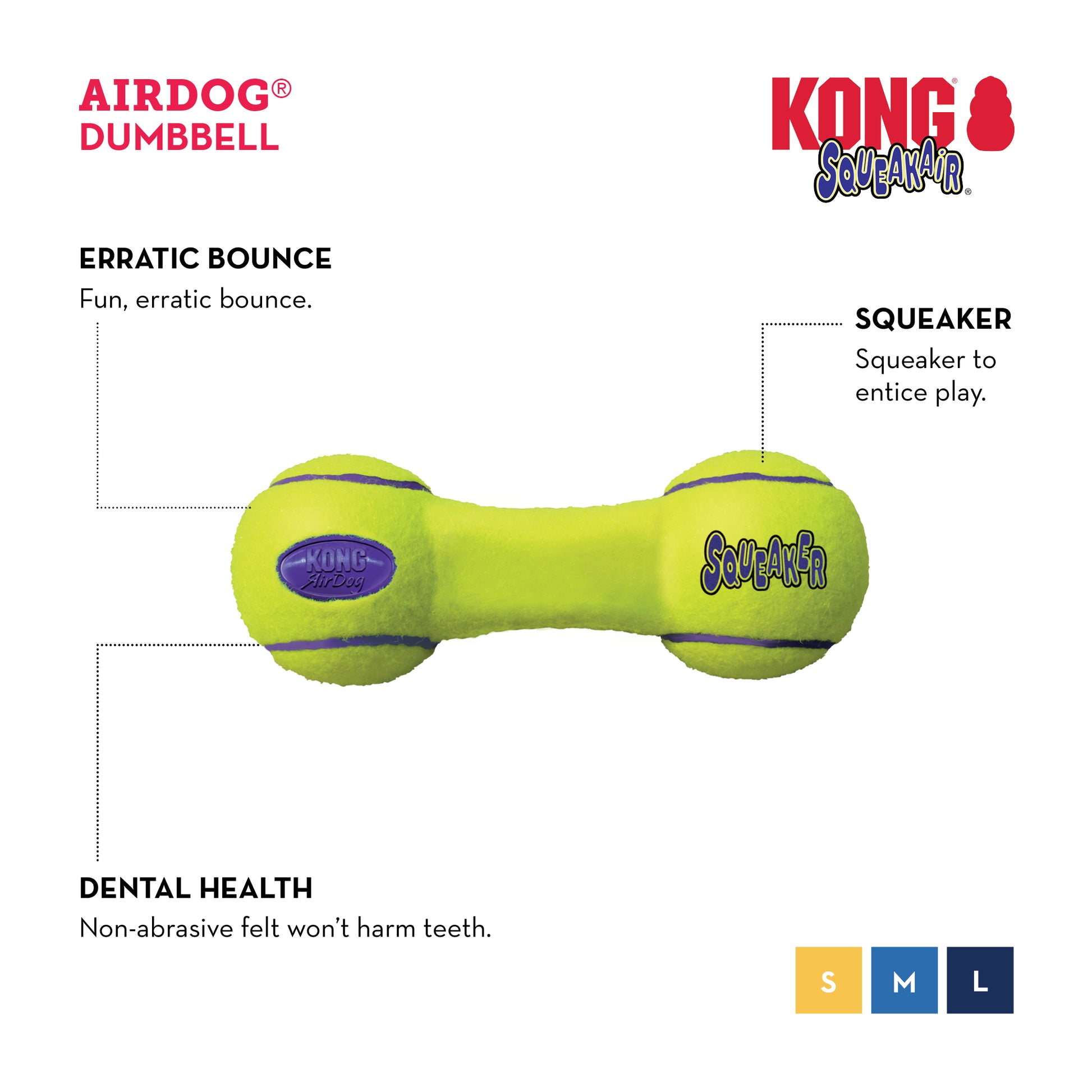 KONG airdog squeaker dumbell - My Pet Store