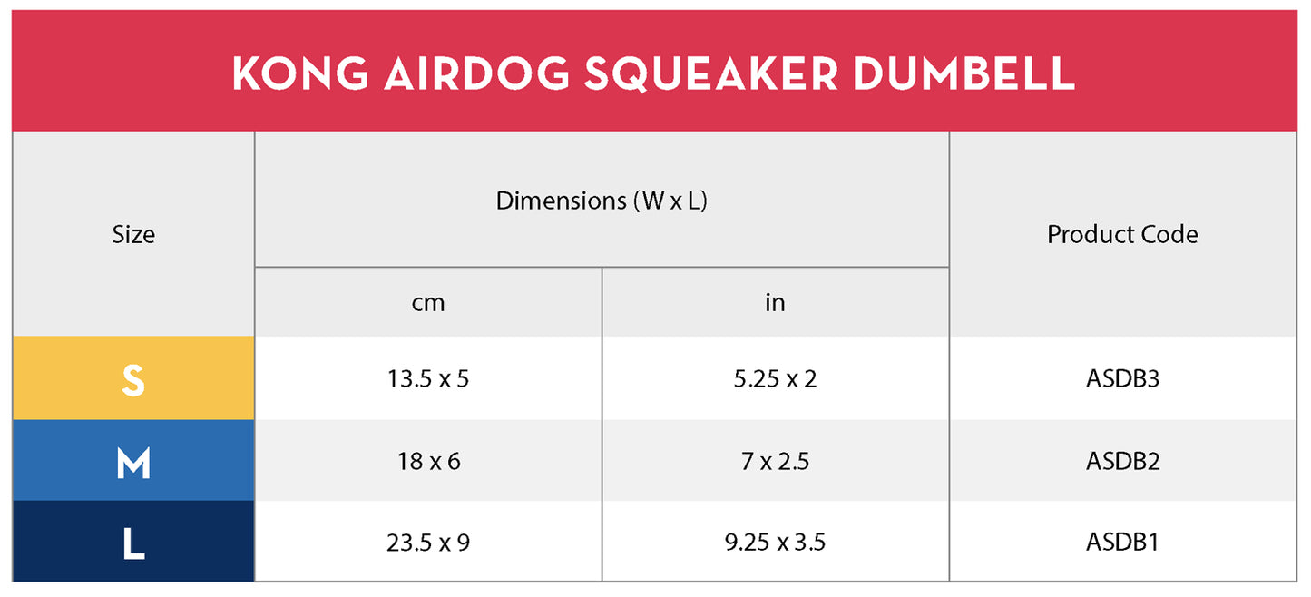 KONG airdog squeaker dumbell - My Pet Store