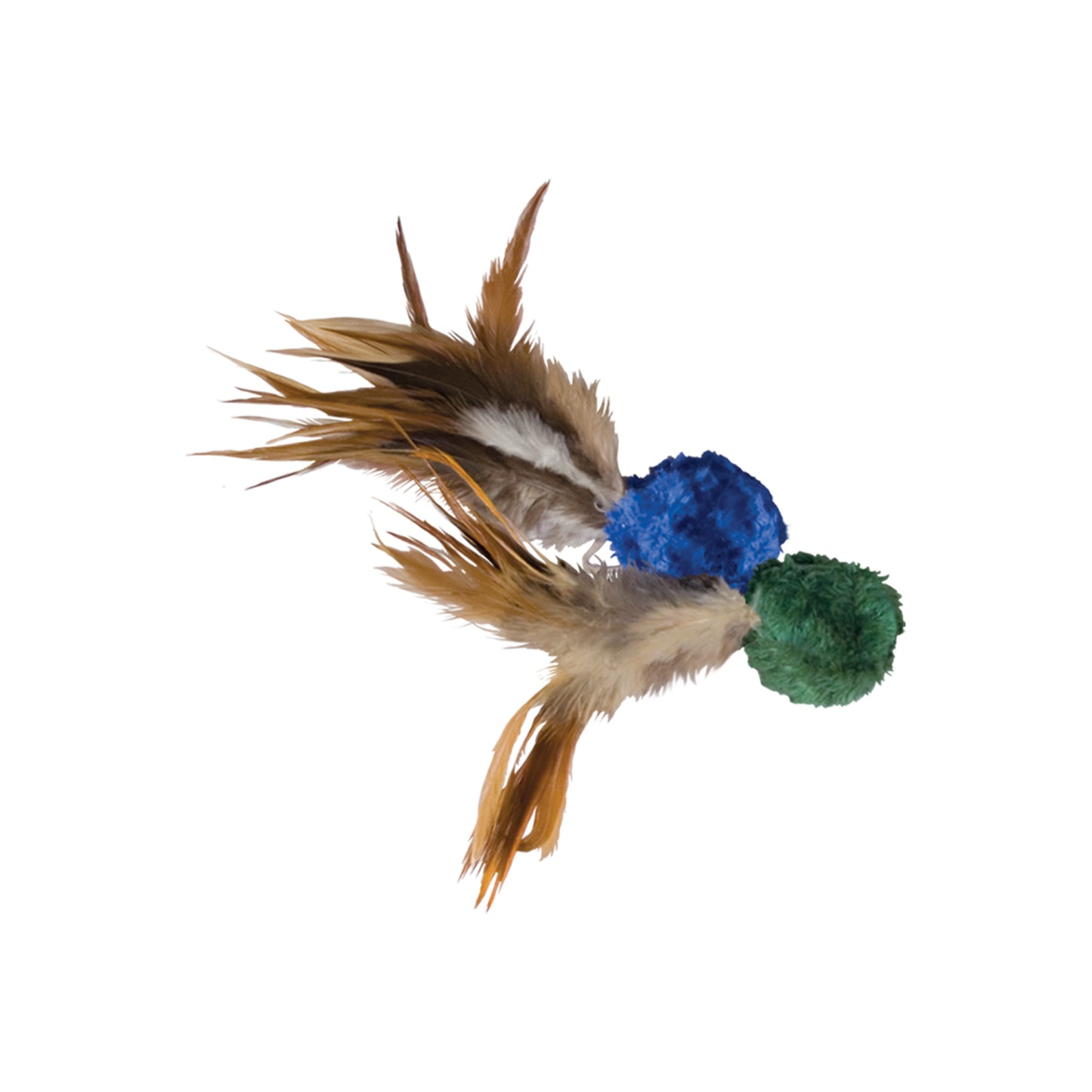 Natural Crinkle Ball Plush Toy with Feathers - My Pet Store