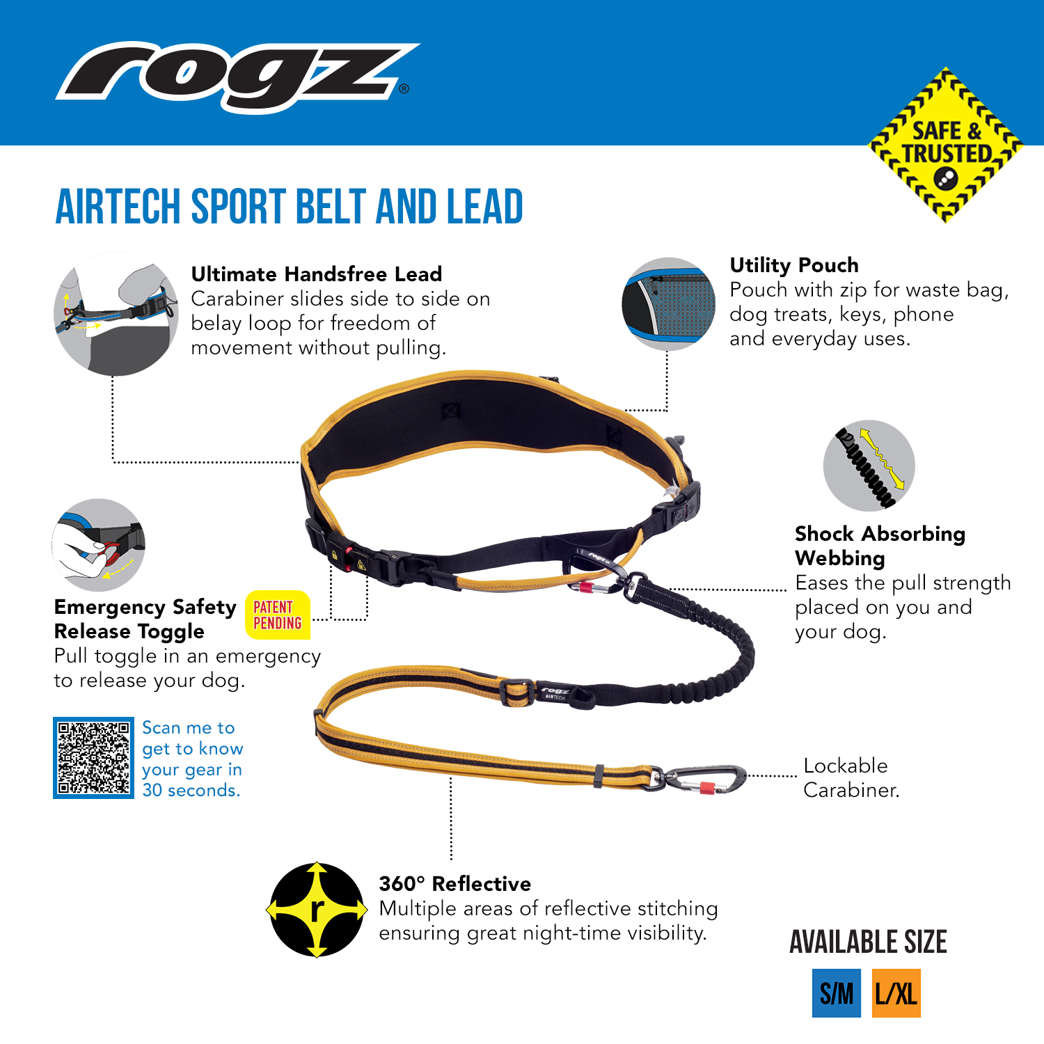 Rogz Airtech sport belt and lead - Image 8