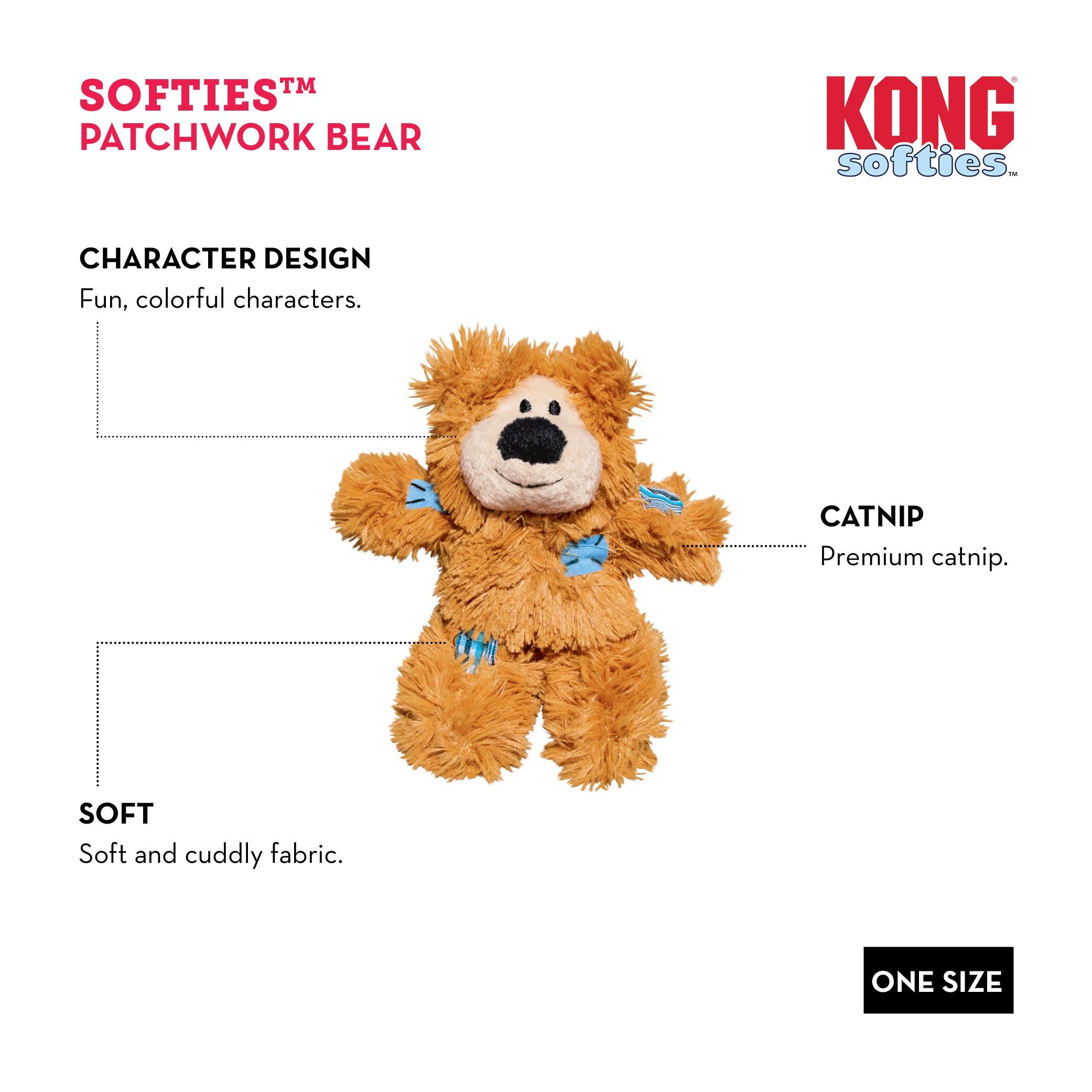 Kong Softies Patchwork Bear - Image 3