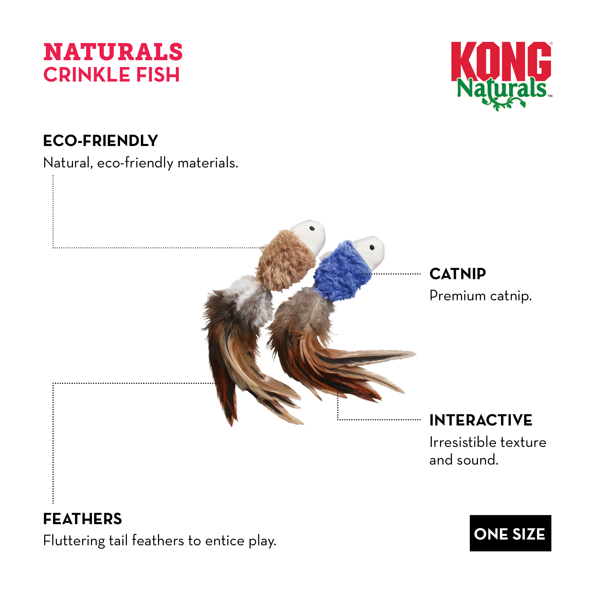 Kong crinkle fish (2 pack) - Image 3