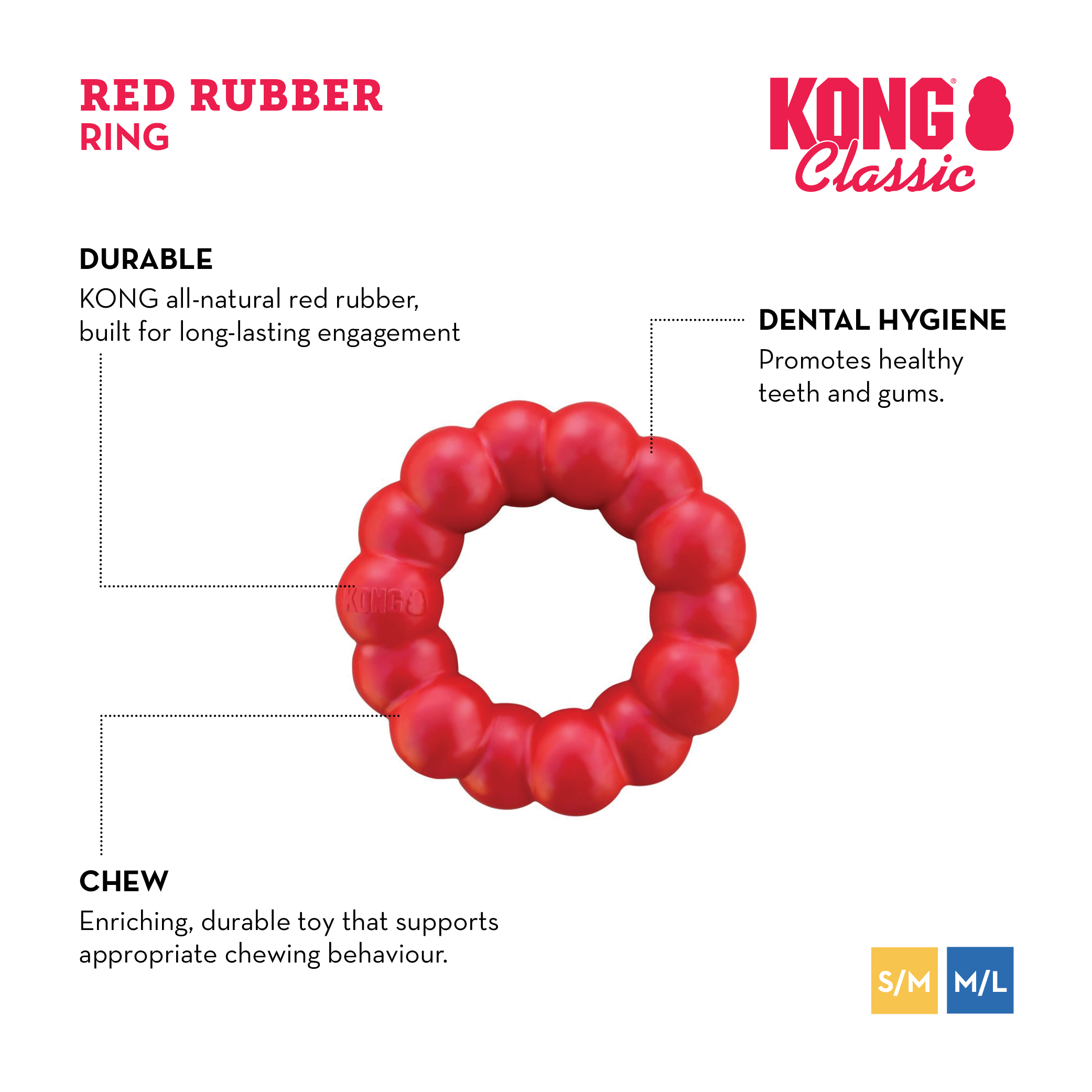 Kong Classic Red Rubber Ring - Image 3