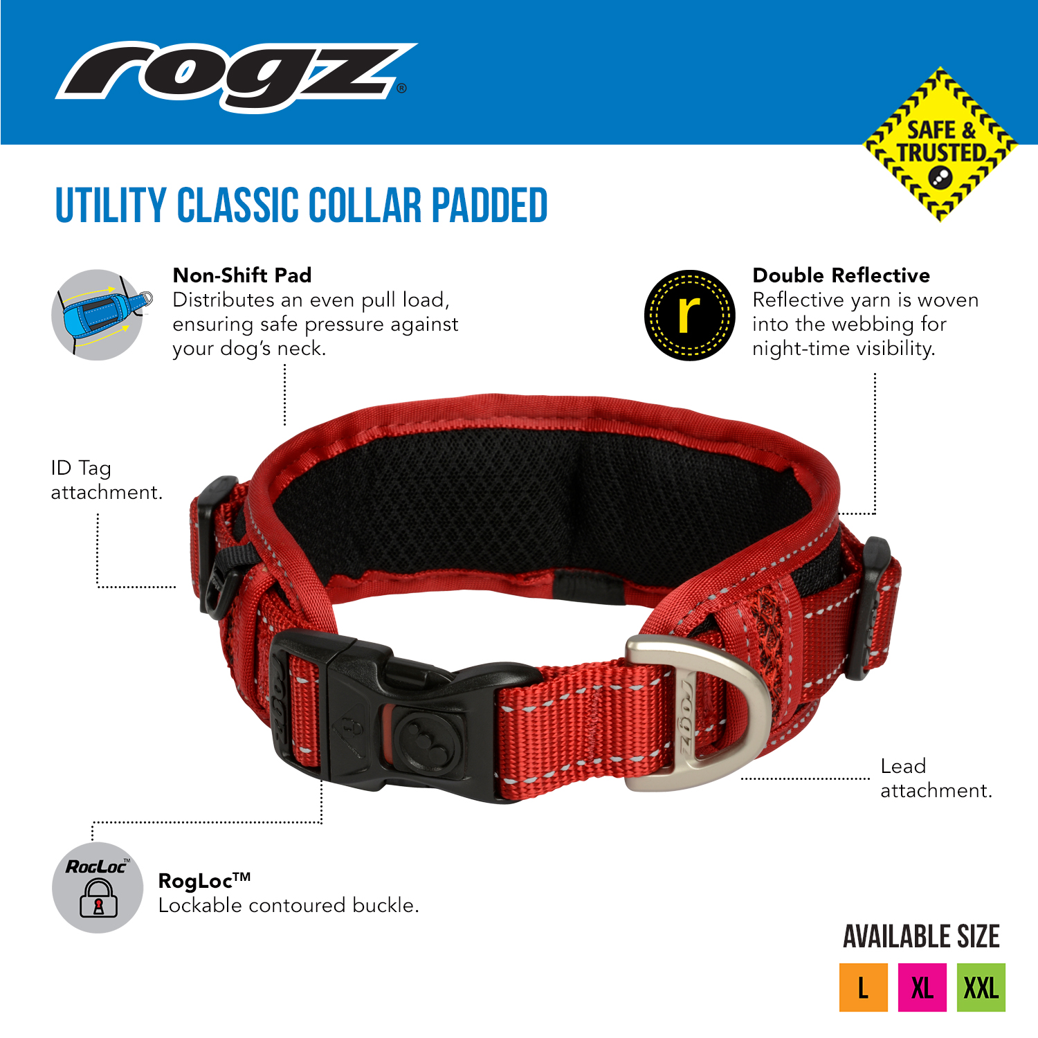 Rogz Utility Classic collar - padded - Image 8