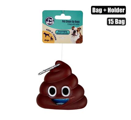 Poop emoji bag holder with bags