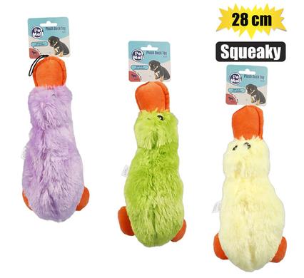 Squeaky duck plush toy